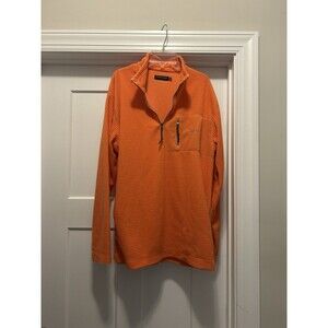 Southern Marsh Men Size Medium Fieldtec Waffle knit 1/4 zip pull over Orange